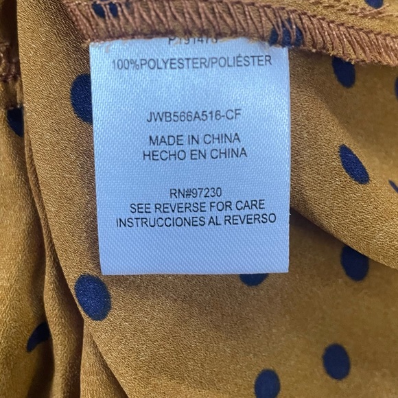 CRAVE FAME BY ALMOST FAMOUS Lantern Sleeve Polka Dot Peplum Top Sz. S - NWT - Picture 5 of 6